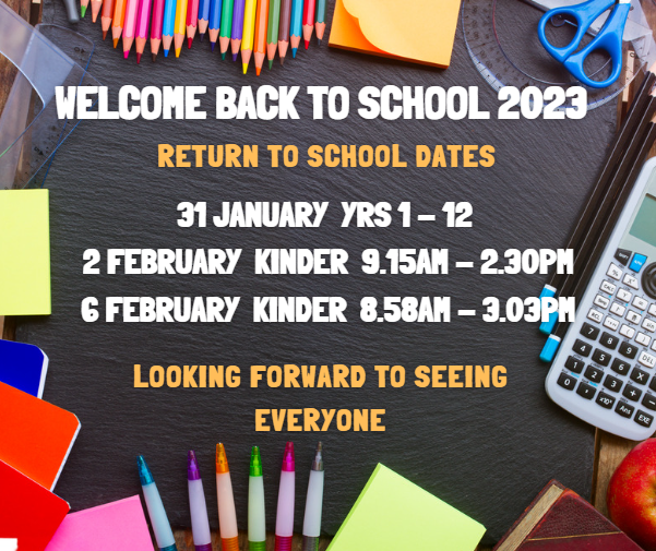Return to School Dates  Image