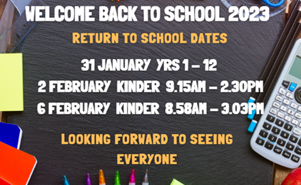 Return to School Dates  Image